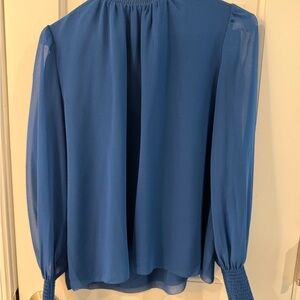 Wilfred Royal Blue Sheer Long-Sleeve Blouse from Aritzia